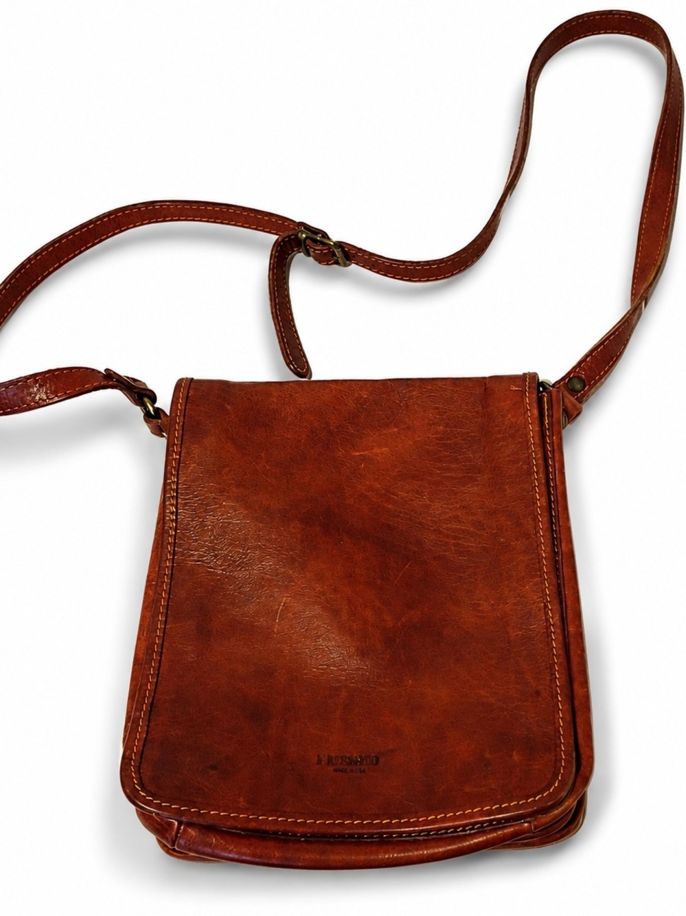 MEDICI Leather Crossbody Bag w/ Adjustable Strap.